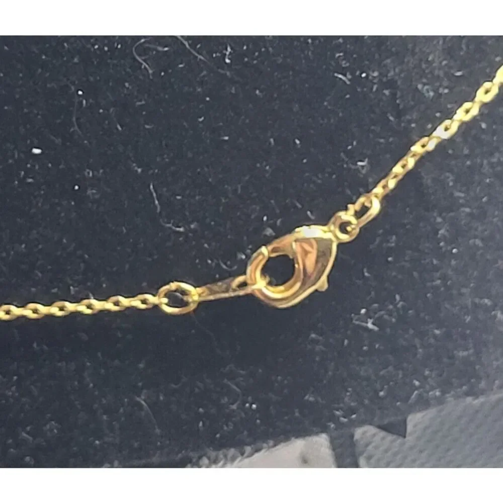 Matte Gold Triangle Charm with Flourite Dainty 17in